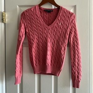 Ralph Lauren Sport Pullover Cable-knit Sweater, Dark Rose, Sz Small